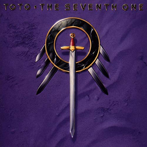 Toto’s “The Seventh One” CD cover with sword and purple background.