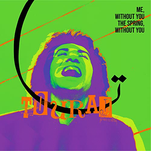 Vinyl album cover featuring a portrait of a man with bright, contrasting colors.