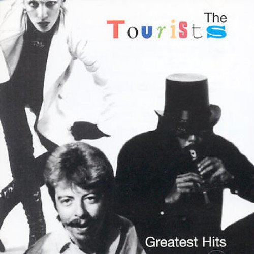Black and white album cover for The Tourists’ “Greatest Hits” CD.