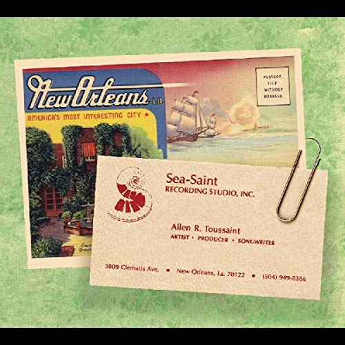 CD case resembling a vintage New Orleans postcard with text details.