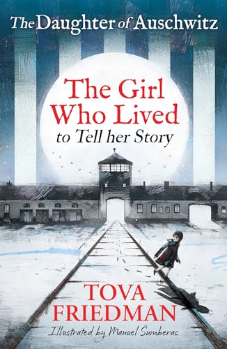 Book cover showing a young girl walking on train tracks toward a prison gate.