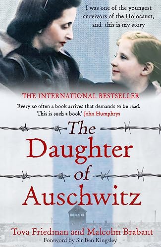 Book cover: two women, barbed wire, and the title “The Daughter of Auschwitz.”
