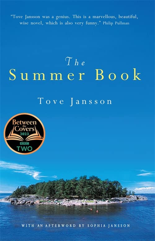 Book cover for The Summer Book by Tove Jansson featuring a blue sky and island.