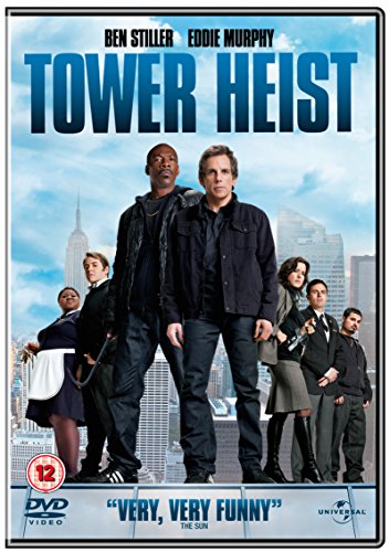 DVD cover for "Tower Heist" featuring Ben Stiller and Eddie Murphy.