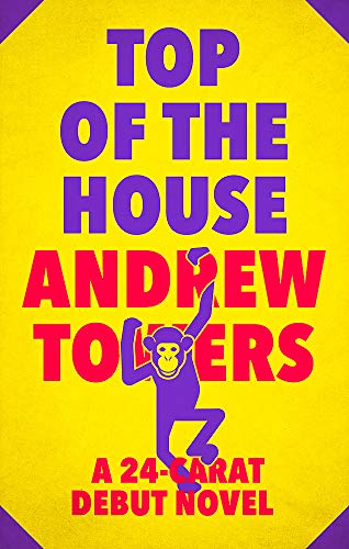 Book cover: yellow background, purple monkey climbing text reading "Top Of The House".