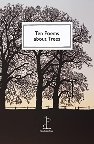 Silhouette of trees against a gradient sky with a fence and book title overlay.