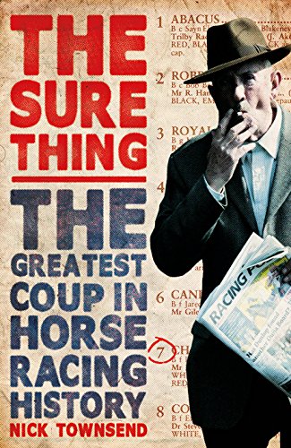 Book cover featuring a man in a hat holding a newspaper over racing results.