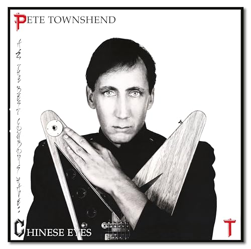 Pete Townshend album cover featuring the artist holding a unique guitar.