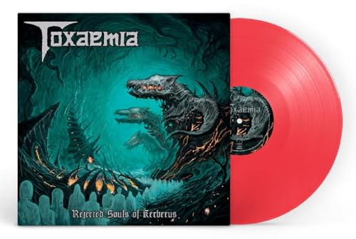 Vinyl record with dark fantasy cover art featuring a three-headed dog.
