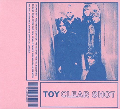 Album cover for Toy Clear Shot featuring a blue-toned photo of band members.