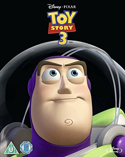 Buzz Lightyear from Toy Story 3 Blu-ray cover, close-up portrait.