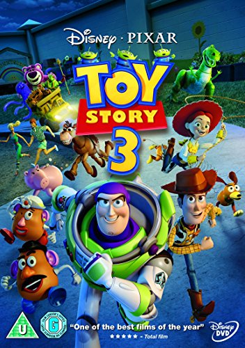 "Toy Story 3 DVD cover featuring Buzz Lightyear against a black background."