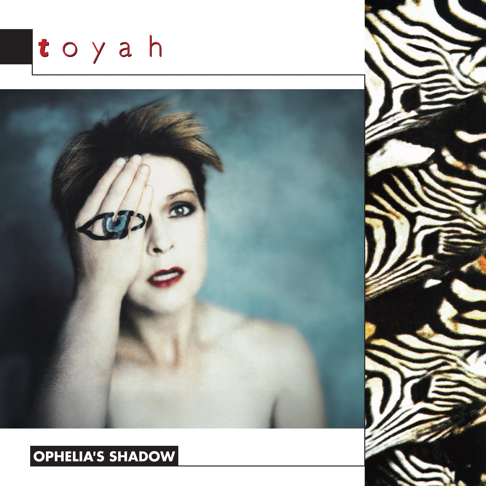 Toyah Wilcox album cover, “Ophelia’s Shadow,” featuring a painted eye on her hand.