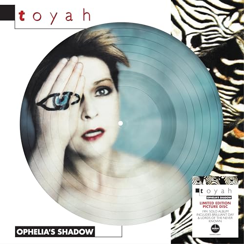Toyah Wilcox portrait on a circular, patterned vinyl record.