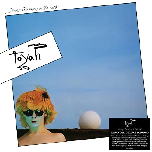 Album cover for Toyah’s “Sheep Farming in Barnet” featuring the artist in sunglasses.