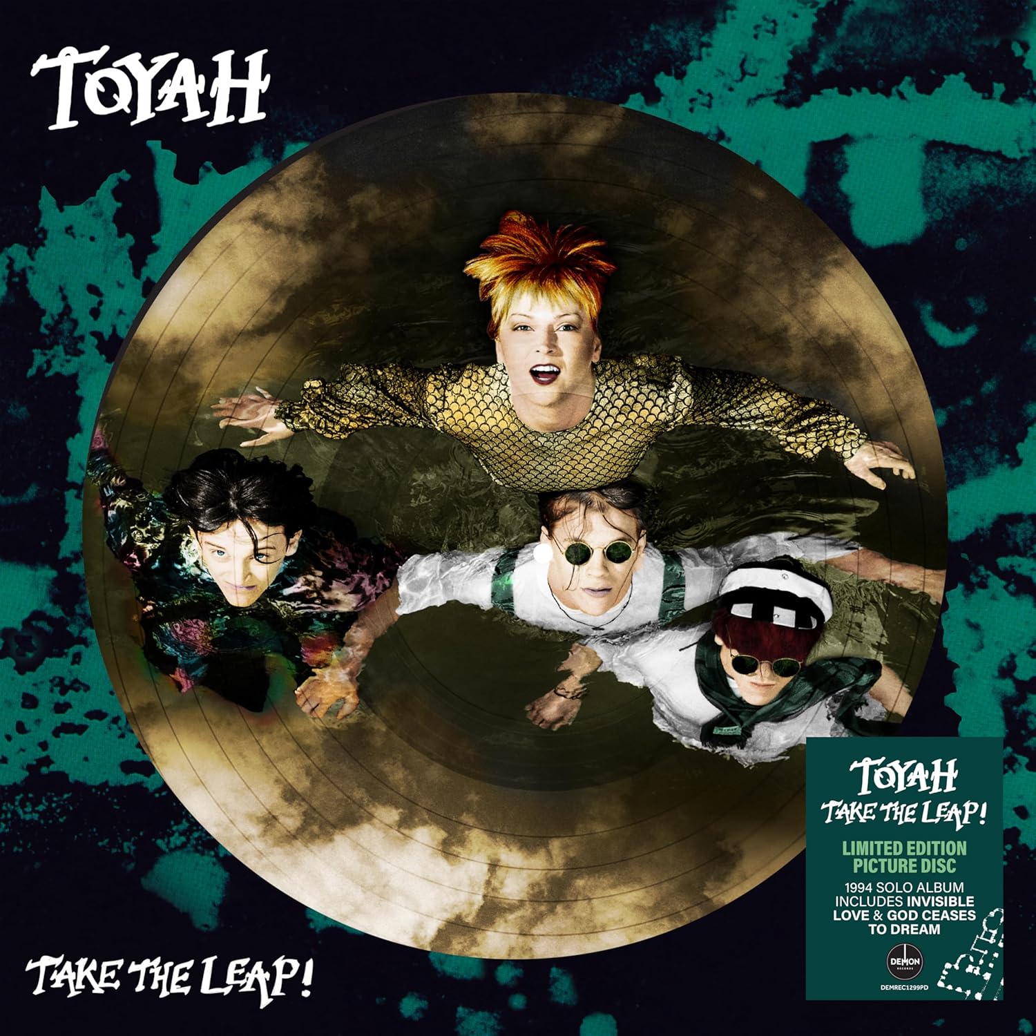 Toyah’s “Take The Leap” picture disc vinyl record with colorful portrait.