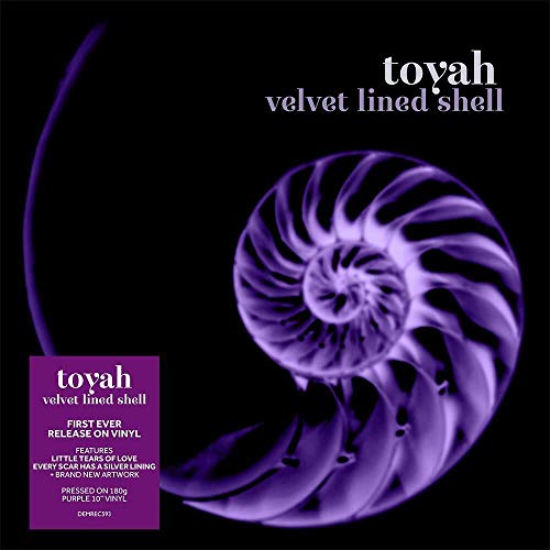 Purple nautilus shell design on a black background with album title "Velvet Lined Shell".