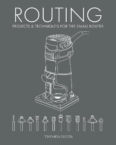 Book cover with a white line drawing of a router and bits.