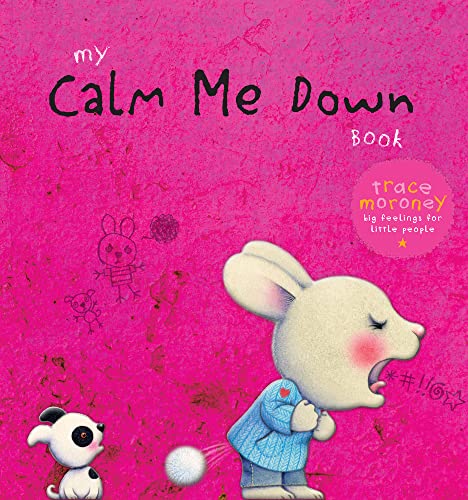 Pink book cover with illustrations of animals and handwritten title.