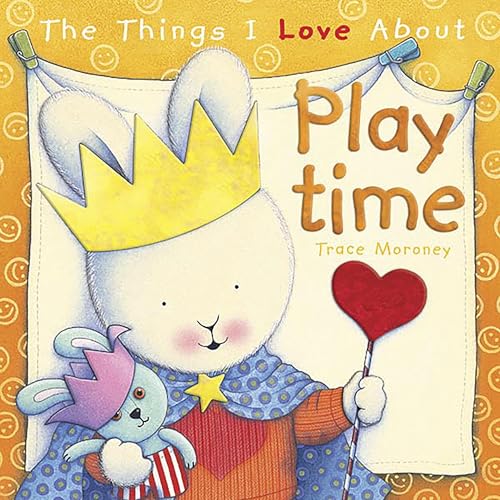 Book cover: white bunny with a crown, holding a red heart lollipop.