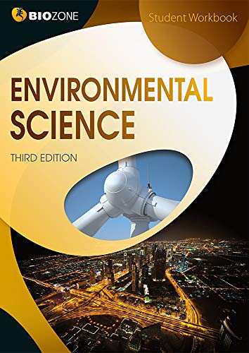 “Environmental Science” student workbook cover with a wind turbine and city skyline.