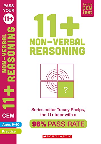 Book cover for 11+ Non-Verbal Reasoning practice, with a question mark.