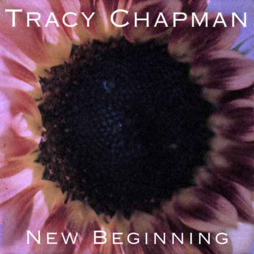 Tracy Chapman's "New Beginning" CD cover featuring a close-up sunflower.