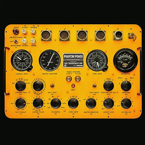 The Tragically Hip’s “Phantom Power” album cover: yellow panel with gauges and knobs.