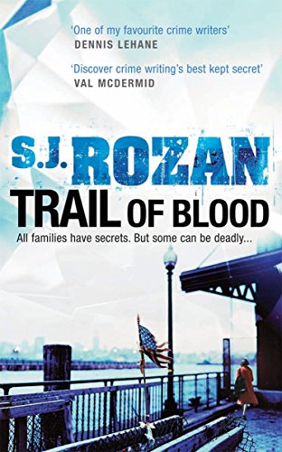 Book cover: “Trail of Blood” with a waterfront scene and American flag.