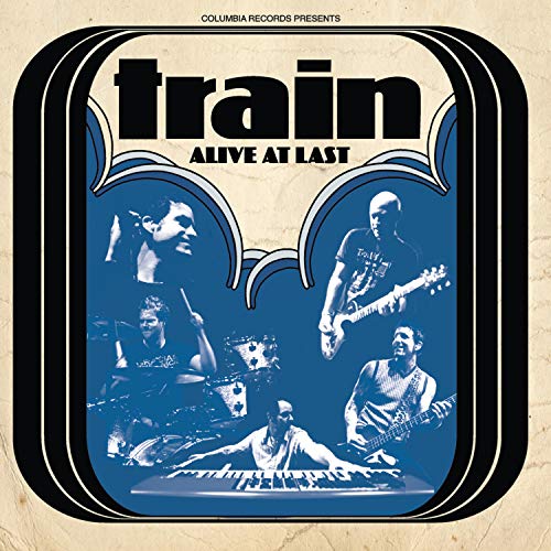CD cover for Train’s “Alive At Last” featuring the band performing.