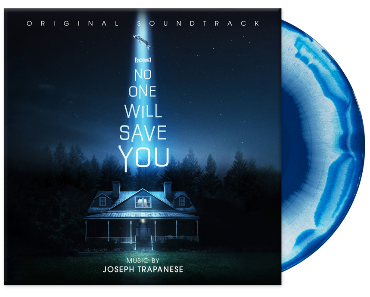 Vinyl record for "No One Will Save You" soundtrack, featuring a lit house.