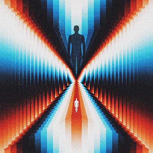 Album cover with a silhouetted figure amidst colorful, converging lines.