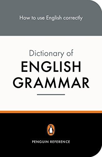 Book cover: "The Penguin Dictionary of English Grammar," white text on color blocks.
