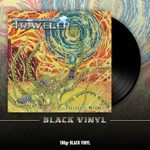 Colorful album cover with swirling art and a black vinyl record beside it.