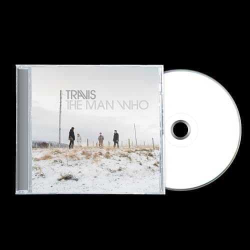 Travis album "The Man Who" CD case with reflective disc beside it.