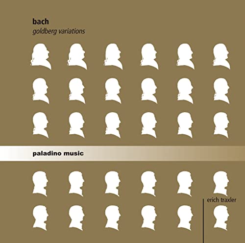 CD cover for Bach’s Goldberg Variations by Erich Traxler, with profile silhouettes.