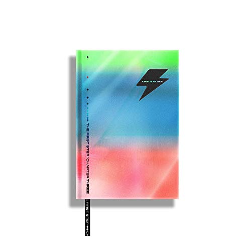 Treasure The First Step Chapter Three album cover with a colorful gradient and lightning logo.