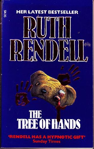 Book cover: "The Tree of Hands" by Ruth Rendell, featuring a dog and bloody hands.