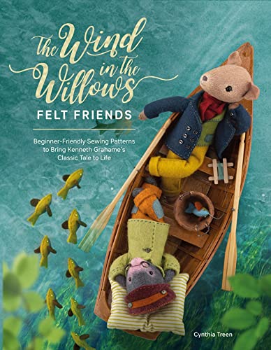 Book cover featuring felt characters from “The Wind in the Willows” in a boat.