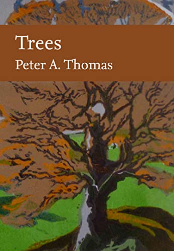 Book cover: "Trees" by Peter A. Thomas, with painted tree branches.