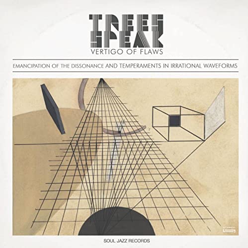 CD cover with abstract geometric shapes in beige and black.