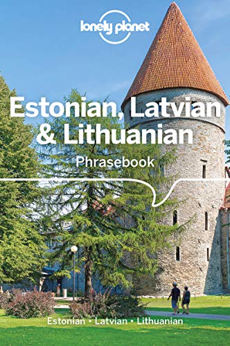 Lonely Planet Estonian, Latvian & Lithuanian phrasebook cover featuring a stone tower and trees.