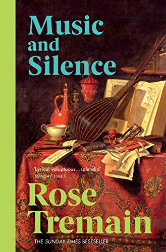 Book cover featuring a lute, open book, and red glassware on a patterned cloth.