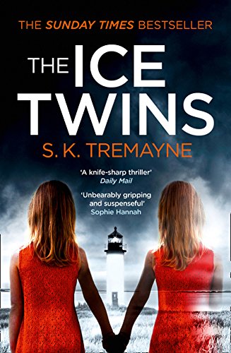 Book cover for “The Ice Twins” featuring two girls and a lighthouse.