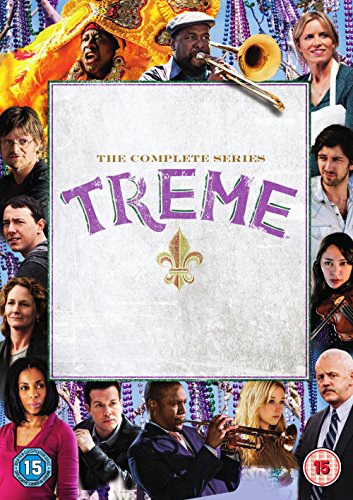 DVD cover for "Treme" featuring diverse people and New Orleans imagery.