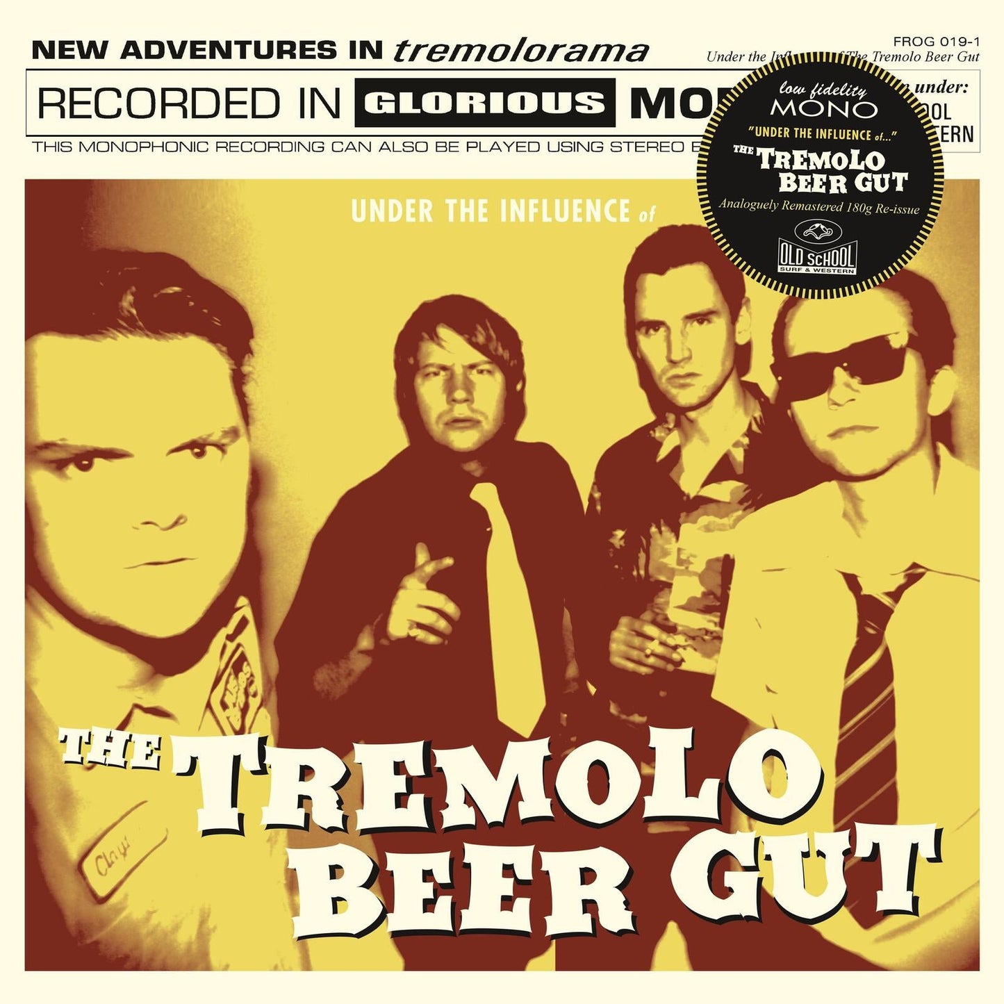 Yellow vinyl record cover featuring four men in 1960s style clothing.