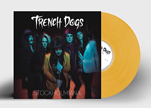 Trench Dogs "Stockholmiana" vinyl record with yellow disc and band photo.