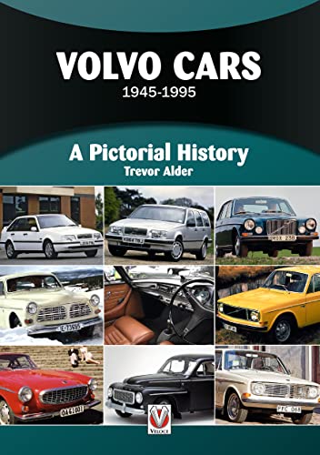Book cover: "Volvo Cars 1945-1995: A Pictorial History" featuring various models.