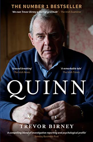 Book cover featuring a portrait of Trevor Birney, author of "Quinn".