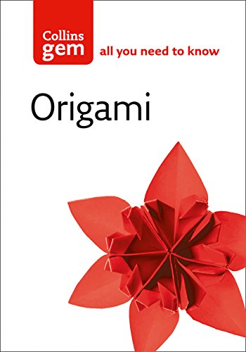 Cover of the Collins Gem Origami book featuring a red paper flower.